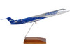 Bombardier CRJ900 Commercial Aircraft CRJ900 Next Gen Silver Metallic and Blue with Wood Stand Snap Fit 1/100 Plastic Model Skymarks SKR423-1