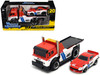 JDM Flatbed Truck #46 Red and White with Blue Stripes and 1972 Datsun 240Z #46 Red and White with Blue Stripes BRE Muscle Transports Series 1/64 Diecast Models Muscle Machines 11553WH