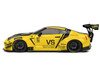 Nissan Skyline GT R R35 Liberty Walk Body Kit 2 0 RHD Right Hand Drive Yellow with Black Hood Top 1/18 Diecast Model Car Solido S1805809