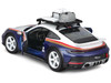 Porsche 911 Dakar #953 Roughroads Porsche Blue and White with Stripes and Roof Rack Race Series 1/24 Diecast Model Car Bburago 28029