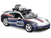 Porsche 911 Dakar #953 Roughroads Porsche Blue and White with Stripes and Roof Rack Race Series 1/24 Diecast Model Car Bburago 28029