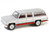 1981 Chevrolet Suburban Silver Metallic and Red Vintage Ad Cars Series 10 1/64 Diecast Model Car Greenlight 39140F