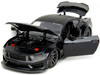 2024 Ford Mustang Dark House Black Metallic with Matt Black Hood and Top Bigtime Muscle Series 1/24 Diecast Model Car Jada 35278