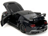 2024 Ford Mustang Dark House Black Metallic with Matt Black Hood and Top Bigtime Muscle Series 1/24 Diecast Model Car Jada 35278
