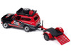 1979 International Scout II Red and Black Xtreme Quads with Open Utility Trailer Tow & Go Series 1/64 Diecast Model Car Johnny Lightning JLBT020-JLSP378