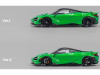 McLaren 765LT Green with Black Top and Extra Wheels 1/64 Diecast Model Car CM Model CM64-765LT-10