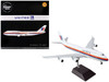 Boeing 747 400 Commercial Aircraft with Flaps Down United Airlines Saul Bass Livery N175UA White with Stripes Gemini 200 Series 1/200 Diecast Model Airplane GeminiJets G2UAL1104F