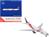 Boeing 767 400ER Commercial Aircraft Delta Air Lines Breast Cancer Research Foundation N845MH White with Ribbon Graphics and Red and Blue Tail 1/400 Diecast Model Airplane GeminiJets GJ2154