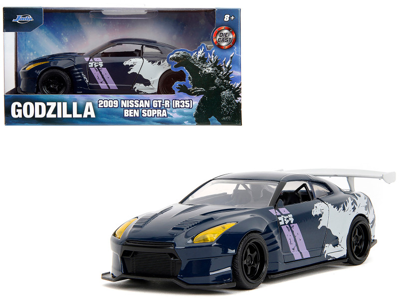 Voiture Miniature Nissan GT-R Godzilla - Modèle Échelle 1/24 Hollywood Rides Bicolore Par Jada (Réf. 35133)