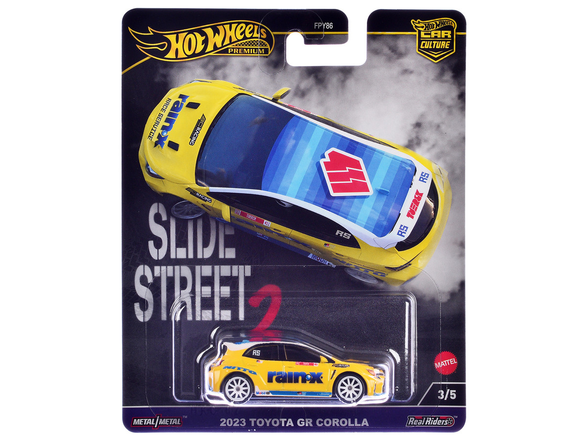 2023 Toyota GR Corolla Rain X Yellow Slide Street 2 Series Diecast