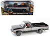 1986 Chevrolet K10 Silverado Pickup Truck Midnight Black and Steel Gray Metallic with Red Interior 1/18 Diecast Model Car Greenlight 13687