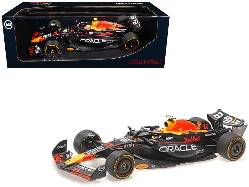 Red Bull Racing RB19 #11 Sergio Perez Oracle 2nd Place F1 Formula One Italian GP (2023) with Driver Limited Edition to 108 pieces Worldwide 1/18 Diecast Model Car Minichamps 110231511