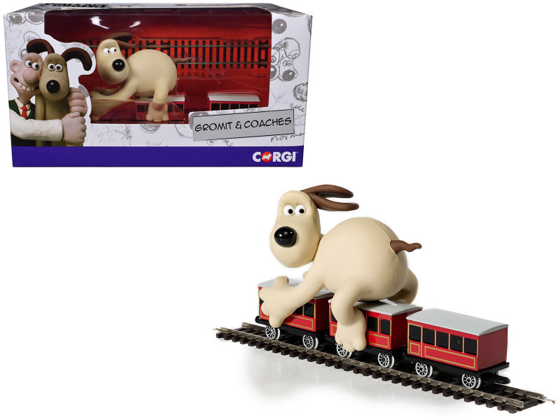 Train Coaches and Gromit Figure 5 piece Set The Wrong Trousers 1993 Movie Wallace & Gromit Diecast Model Car Corgi CC80603