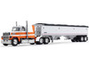 Ford LTL 9000 60 Aerodyne Sleeper with Wilson Pacesetter Grain Trailer Orange and White 1/64 Diecast Model DCP/First Gear 60-1798
