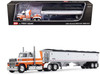 Ford LTL 9000 60 Aerodyne Sleeper with Wilson Pacesetter Grain Trailer Orange and White 1/64 Diecast Model DCP/First Gear 60-1798