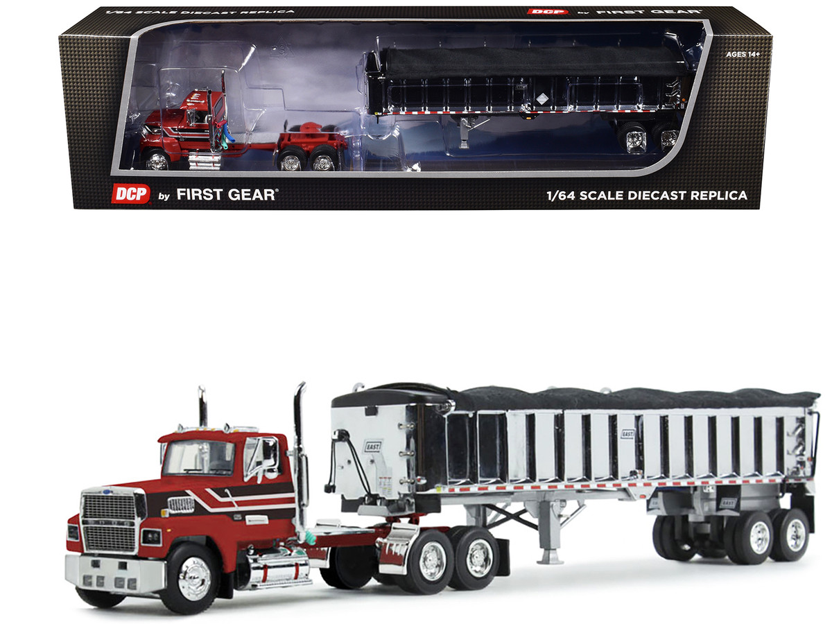 Ford LTL 9000 Day Cab with East End Dump Trailer Red and