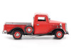 Model Kit 1937 Ford Pickup Truck Red and Black Moderate Difficulty Steel Model Metal Earth MMS199