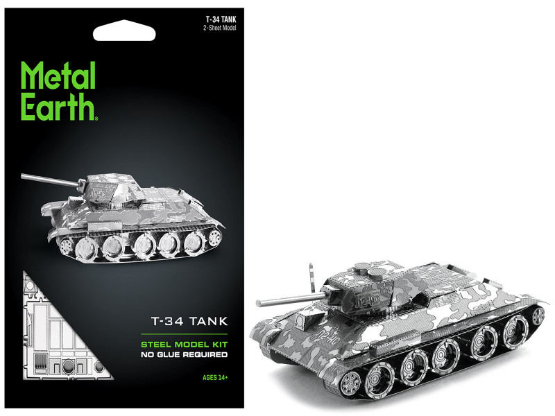 Model Kit Soviet T 34 Tank Moderate Difficulty Steel Model Metal Earth MMS201