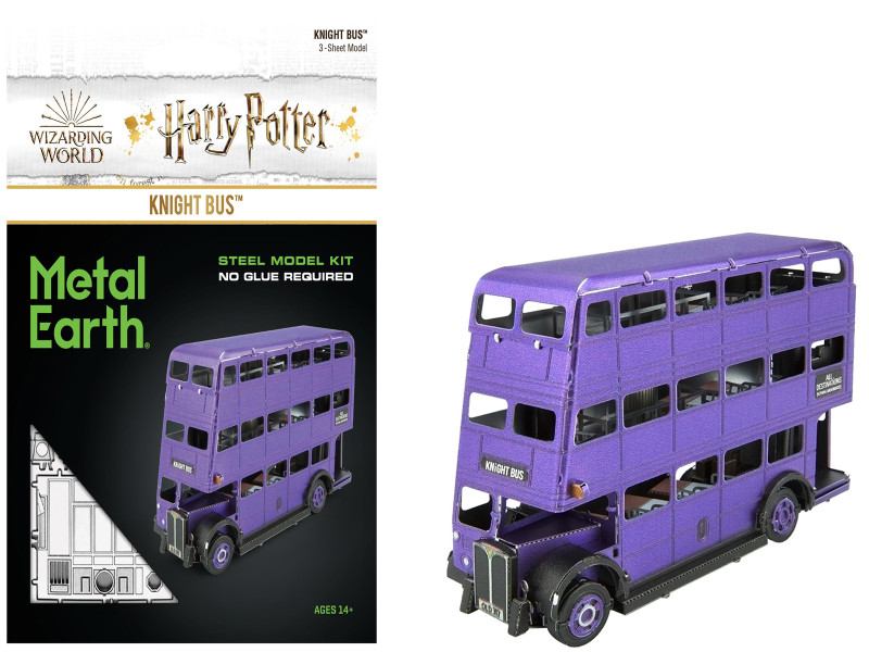 Model Kit Knight Bus Purple Harry Potter and the Prisoner of Azkaban 2004 Movie Moderate Difficulty Steel Model Metal Earth MMS464