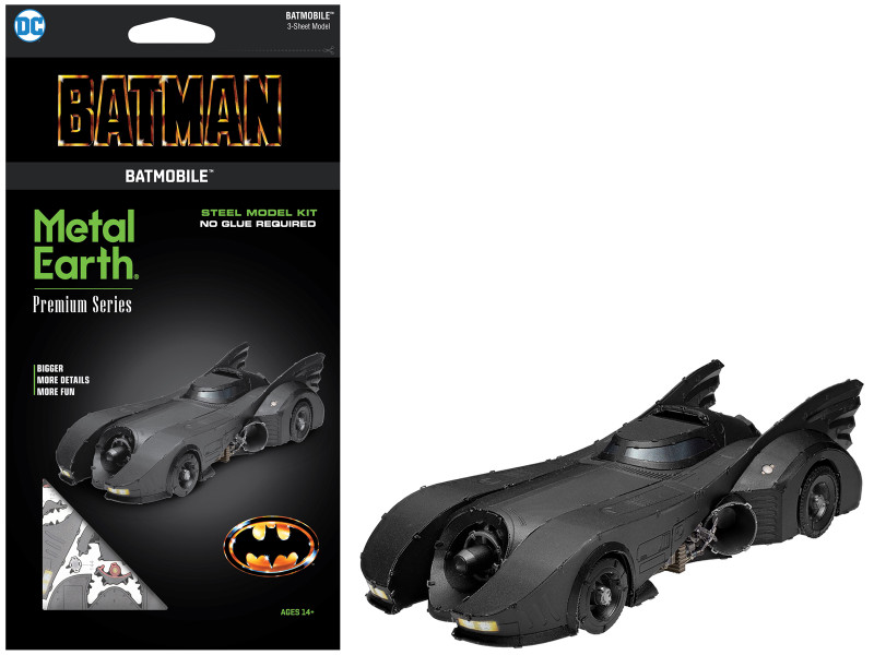 Model Kit 1989 Batmobile Black Batman 1989 Movie Challenging Difficulty Steel Model Metal Earth PS2014