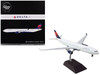 Airbus A330 300 Commercial Aircraft Delta Air Lines N829NW White with Blue and Red Tail Gemini 200 Series 1/200 Diecast Model Airplane GeminiJets G2DAL1119