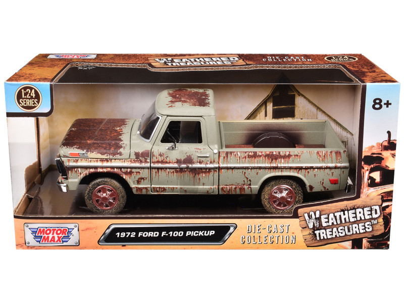 1972 Ford F 100 Pickup Truck Beige Rusted Weathered Treasures Series 1/24 Diecast Model Car Motormax 79074BG