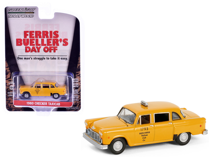 1980 Checker Taxicab Yellow Cab Co #1793 Yellow Ferris Bueller s Day Off 1986 Movie Hollywood Series Release 42 1/64 Diecast Model Car Greenlight 62030C