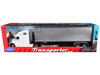 Freightliner Columbia Truck White with Gray Container 1/32 Diecast Model Welly 32621W-WH