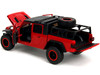 2020 Jeep Gladiator Rubicon Pickup Truck Red with Black Top and Extra Wheels Just Trucks Series 1/24 Diecast Model Car Jada 34190