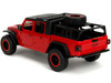 2020 Jeep Gladiator Rubicon Pickup Truck Red with Black Top and Extra Wheels Just Trucks Series 1/24 Diecast Model Car Jada 34190