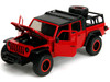 2020 Jeep Gladiator Rubicon Pickup Truck Red with Black Top and Extra Wheels Just Trucks Series 1/24 Diecast Model Car Jada 34190