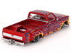 Chevrolet Silverado Dually Pickup Truck On Fire V1 Red Metallic with Flames and Red Interior Designed by Jun Imai Kaido House Special 1/64 Diecast Model Car Mini GT KHMG127