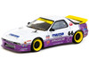 Mazda RX 7 FC3S Pandem RHD Right Hand Drive #66 White and Purple with Graphics Hobby64 Series 1/64 Diecast Model Car Tarmac Works T64-066-WP