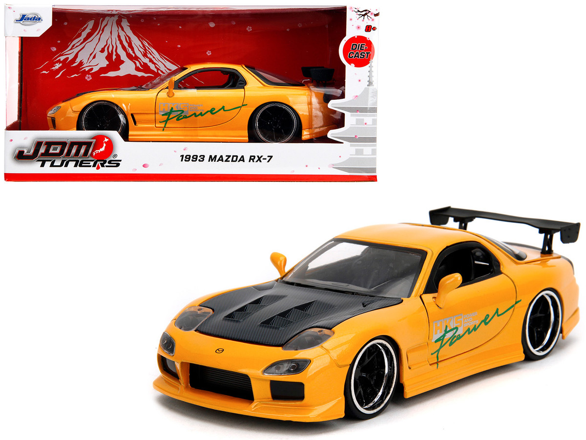 1993 Mazda RX 7 HKS Power Yellow with Carbon Hood JDM Tuners