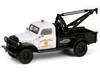1945 Dodge Power Wagon Wrecker Tow Truck Shell Oil White and Black Running on Empty Series 17 1/64 Diecast Model Car Greenlight 41170A
