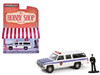 1985 GMC Suburban 2500 New York City Transit Police Department White with Blue Stripes and Police Officer Figure The Hobby Shop Series 16 1/64 Diecast Model Car Greenlight 97160C