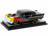 1957 Chevrolet 150 Sedan Black with Flames Graphics Limited Edition to 4250 pieces Worldwide 1/24 Diecast Model Car M2 Machines 40300-122A