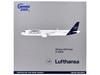 Airbus A321neo Commercial Aircraft Lufthansa 600th Airbus Aircraft D AIEQ White with Dark Blue Tail Gemini 200 Series 1/200 Diecast Model Airplane GeminiJets G2DLH1272