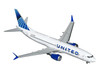 Boeing 737 MAX 8 Commercial Aircraft United Airlines N17265 White with Blue Tail Gemini 200 Series 1/200 Diecast Model Airplane GeminiJets G2UAL1255