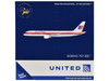 Boeing 757 200 Commercial Aircraft United Airlines N536UA White with Stripes 1/400 Diecast Model Airplane GeminiJets GJ1983