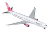 Boeing 767 400ER Commercial Aircraft Delta Air Lines Breast Cancer Research Foundation N845MH White with Pink Tail 1/400 Diecast Model Airplane GeminiJets GJ2157