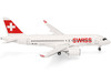 Airbus A220 100 Commercial Aircraft Swiss International Air Lines HB JBH White with Red Tail 1/200 Diecast Model Airplane Herpa HE558471-002