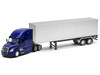 Freightliner Cascadia Truck Blue Metallic with Gray Container Transporter Series 1/32 Diecast Model Welly 32696W-BL