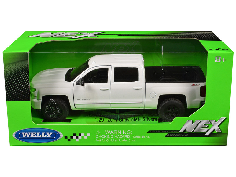 2017 Chevrolet Silverado Pickup Truck White NEX Models Series 1/29 Diecast Model Car Welly 24083W-WH