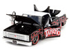 1985 Chevrolet C 10 Pickup Truck Black with White Top and Graphics with Charro Man Diecast Figure Tapatio 1/24 Diecast Model Car Jada 35476