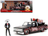 1985 Chevrolet C 10 Pickup Truck Black with White Top and Graphics with Charro Man Diecast Figure Tapatio 1/24 Diecast Model Car Jada 35476
