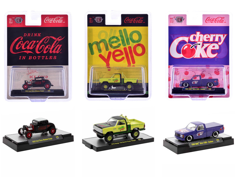 Sodas Set of 3 pieces Release 48 Limited Edition to 9650 pieces Worldwide 1/64 Diecast Model Cars M2 Machines 52500-A48