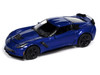 2019 Chevrolet Corvette Z06 Elkhart Lake Blue Metallic Sports Cars Series 1/64 Diecast Model Car Auto World 64442-AWSP165B