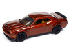 2021 Dodge Challenger SRT Super Stock Sinamon Stick Orange Metallic Modern Muscle Series 1/64 Diecast Model Car Auto World 64472-AWSP170A
