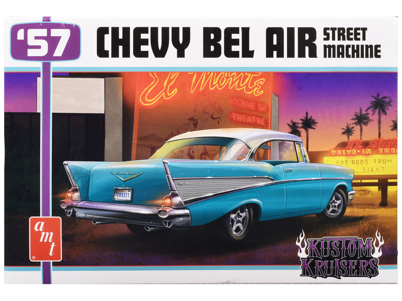 Skill 2 Model Kit 1957 Chevrolet Bel Air Street Machine Kustom Kruisers 1/25 Scale Model AMT AMT1460M